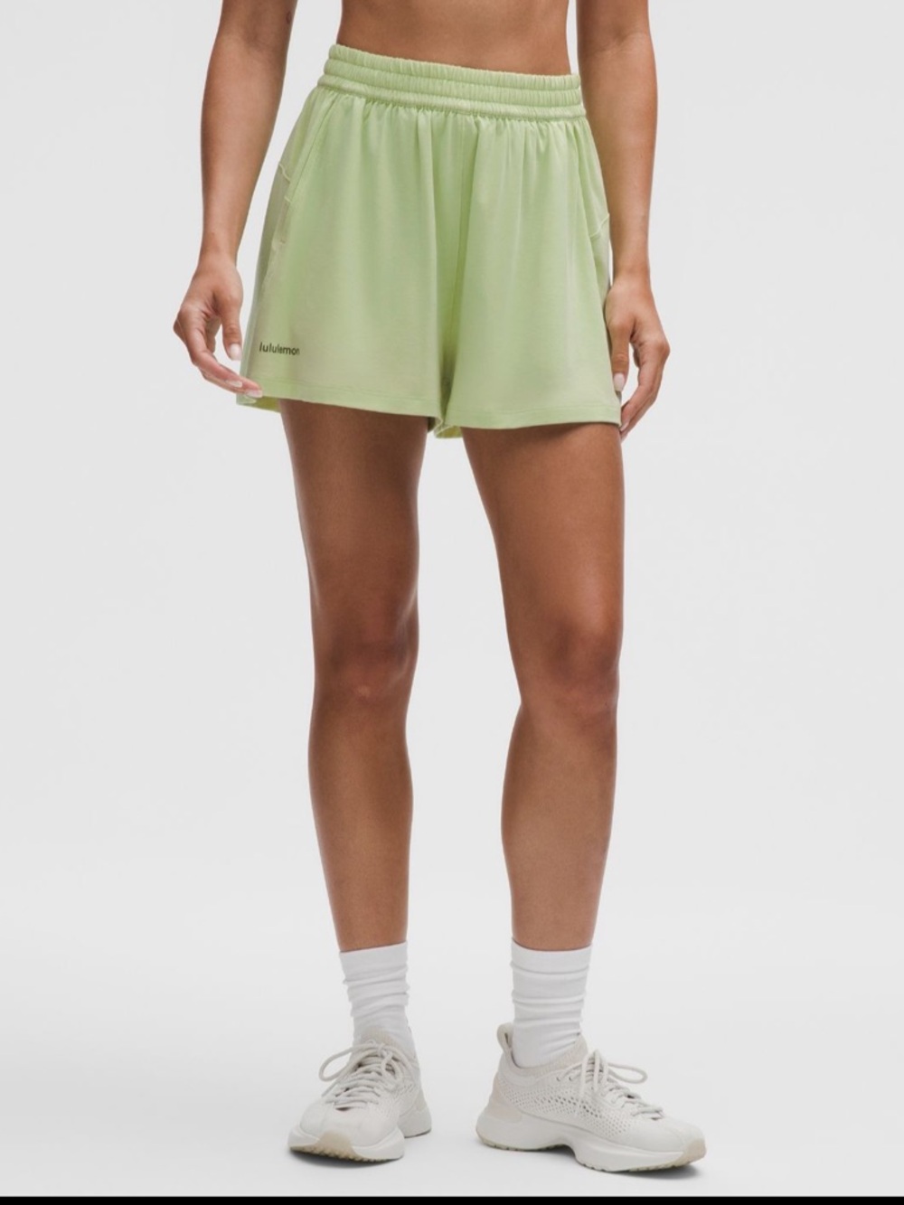 Lululemon Jersey Training Super High Rise Lined Short 2” Lemongrass